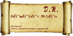 Dömötör Milán névjegykártya